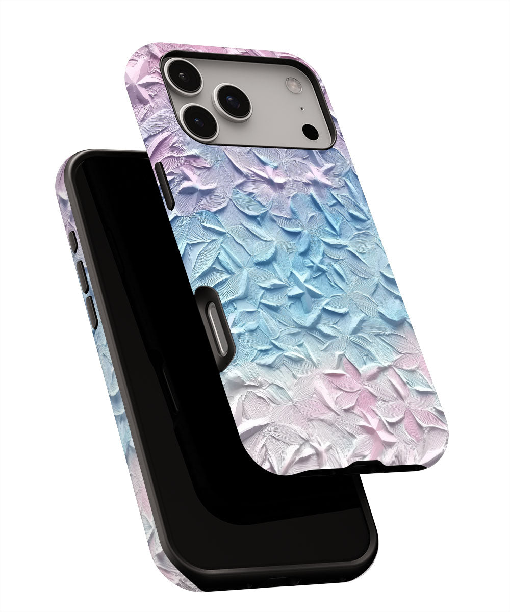 Double-Layer Semi-Handprinted Tough Matte Flowers iPhone Case