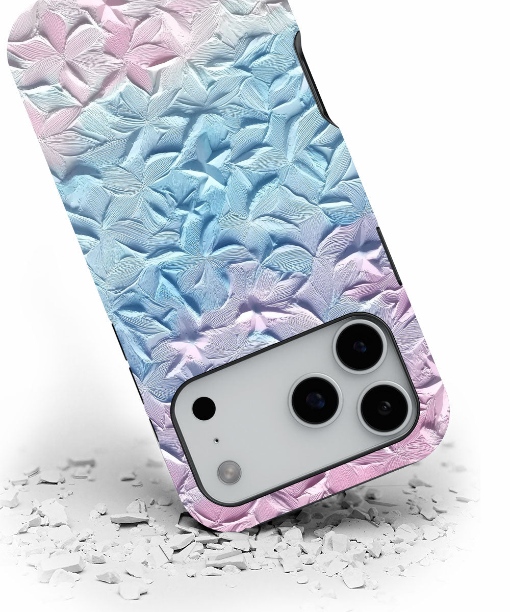 Double-Layer Semi-Handprinted Tough Matte Flowers iPhone Case