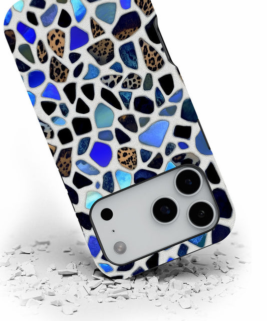 Double-Layer Semi-Handprinted Tough Matte Leopard Print iPhone Case