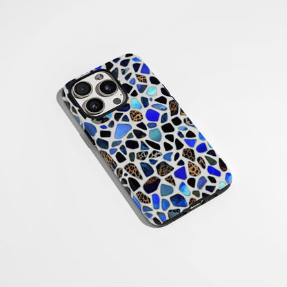 Double-Layer Semi-Handprinted Tough Matte Leopard Print iPhone Case
