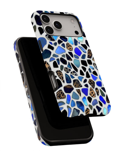 Double-Layer Semi-Handprinted Tough Matte Leopard Print iPhone Case