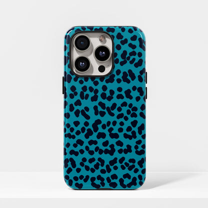 Double-Layer Semi-Handprinted Tough Matte Leopard Print iPhone Case