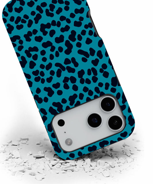 Double-Layer Semi-Handprinted Tough Matte Leopard Print iPhone Case