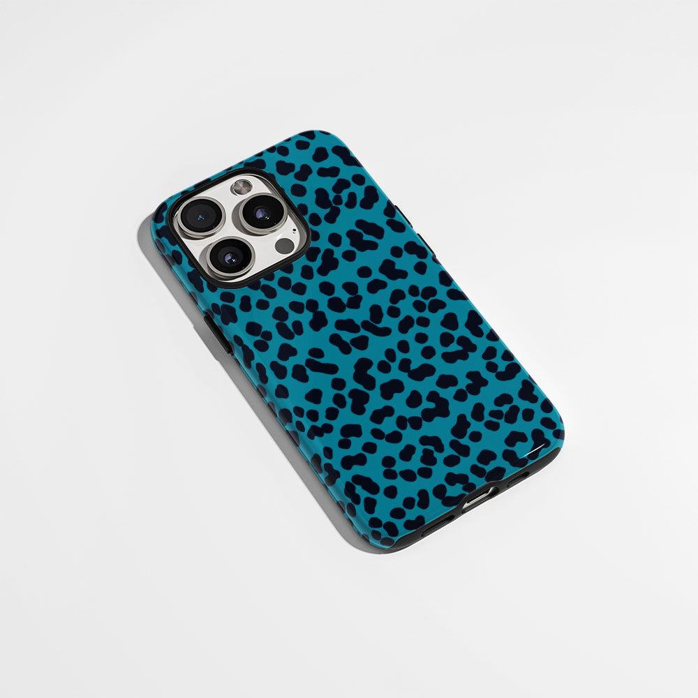 Double-Layer Semi-Handprinted Tough Matte Leopard Print iPhone Case