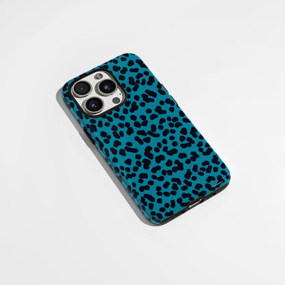 Double-Layer Semi-Handprinted Tough Matte Leopard Print iPhone Case