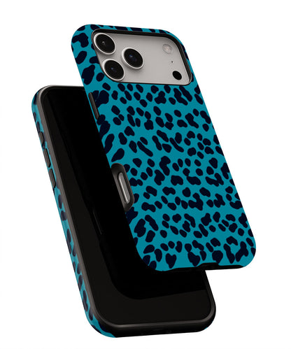 Double-Layer Semi-Handprinted Tough Matte Leopard Print iPhone Case
