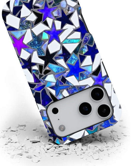 Double-Layer Semi-Handprinted Tough Matte Stars iPhone Case