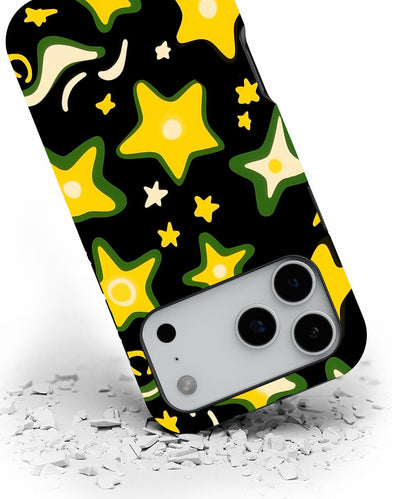 Double-Layer Semi-Handprinted Tough Matte Stars iPhone Case