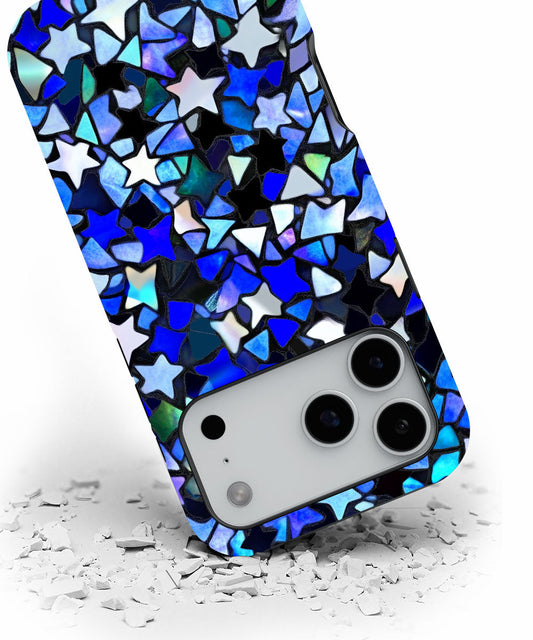 Double-Layer Semi-Handprinted Tough Matte Stars iPhone Case