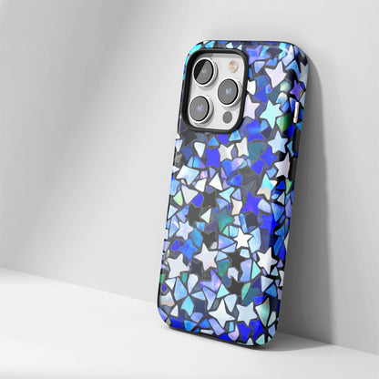 Double-Layer Semi-Handprinted Tough Matte Stars iPhone Case