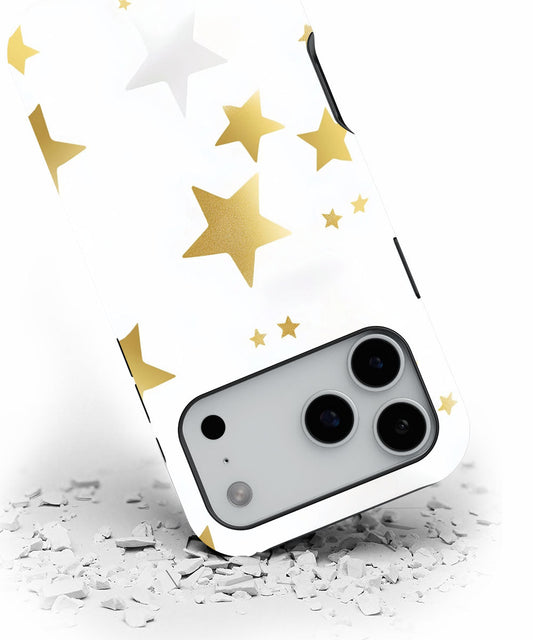 Double-Layer Semi-Handprinted Tough Matte Stars iPhone Case