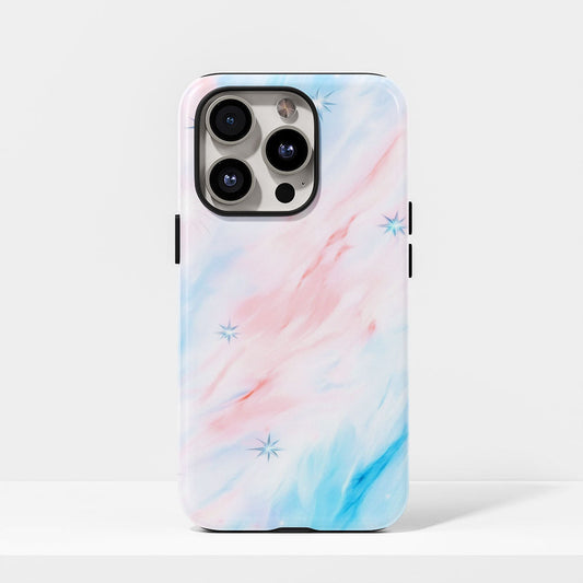Double-Layer Semi-Handprinted Tough Matte Stars iPhone Case