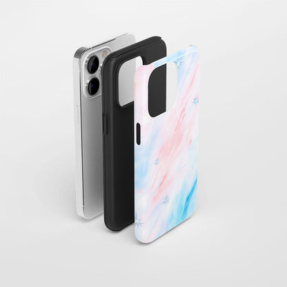 Double-Layer Semi-Handprinted Tough Matte Stars iPhone Case