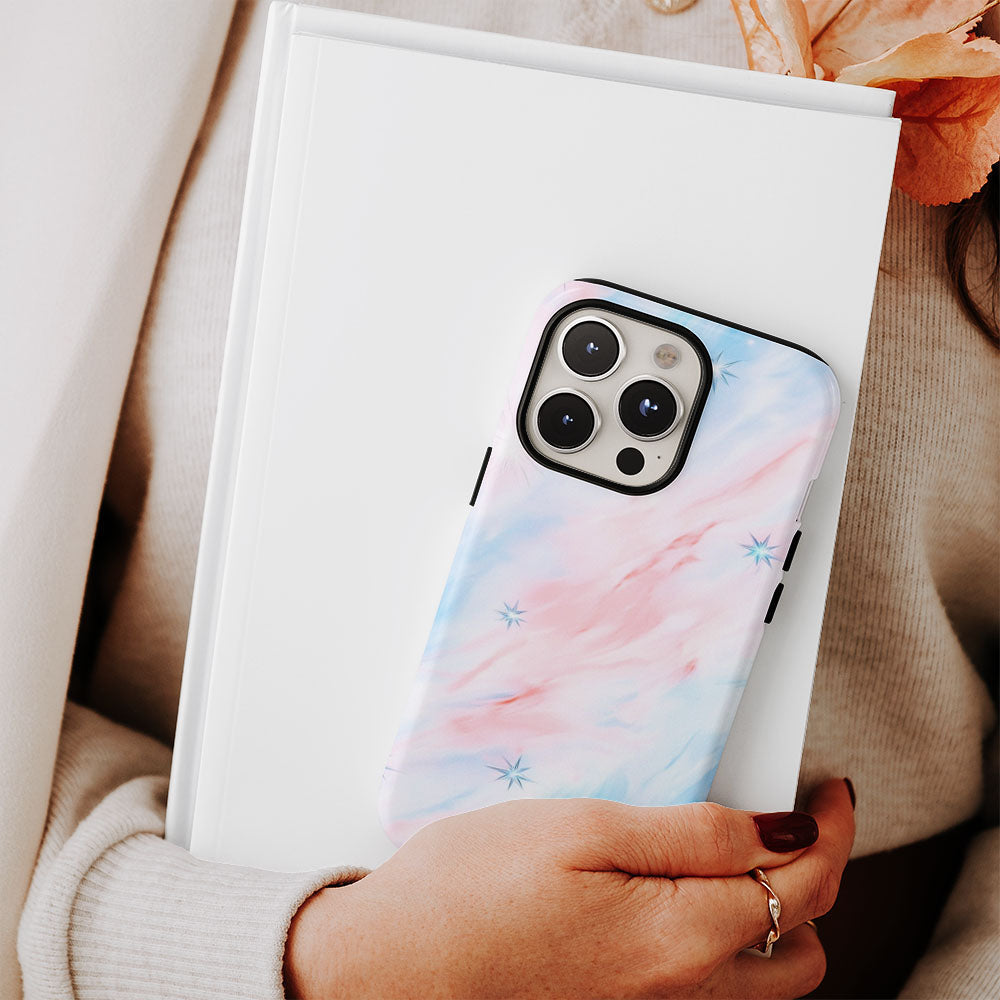 Double-Layer Semi-Handprinted Tough Matte Stars iPhone Case