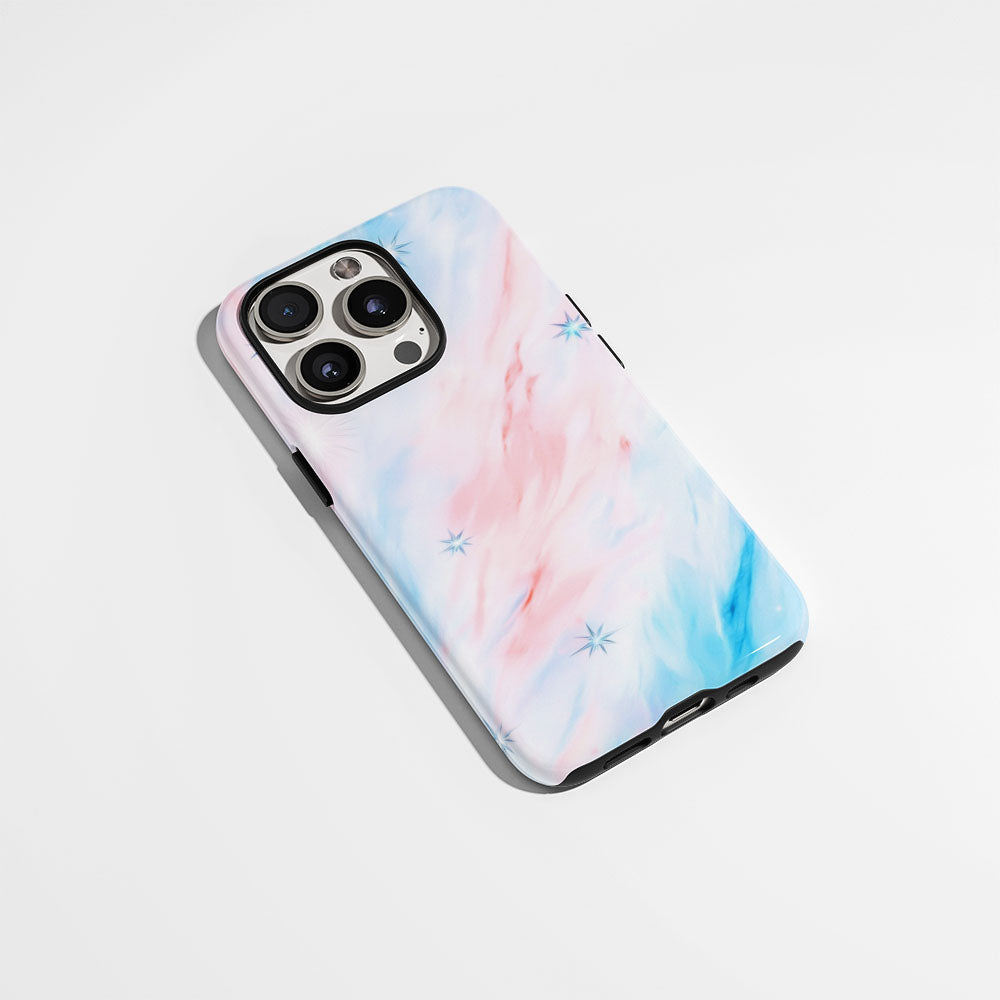 Double-Layer Semi-Handprinted Tough Matte Stars iPhone Case