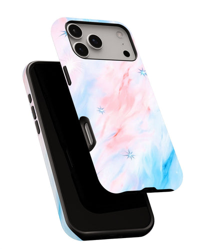 Double-Layer Semi-Handprinted Tough Matte Stars iPhone Case