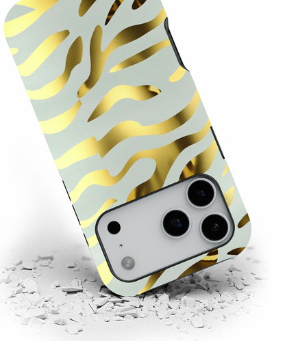 Double-Layer Semi-Handprinted Tough Matte Tiger Stripes iPhone Case