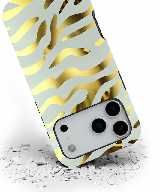 Double-Layer Semi-Handprinted Tough Matte Tiger Stripes iPhone Case
