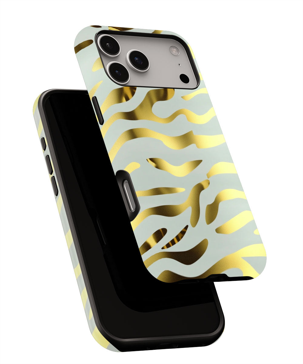 Double-Layer Semi-Handprinted Tough Matte Tiger Stripes iPhone Case