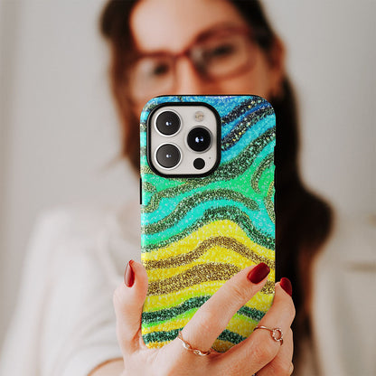 Double-Layer Semi-Handprinted Tough Matte Tiger Stripes iPhone Case
