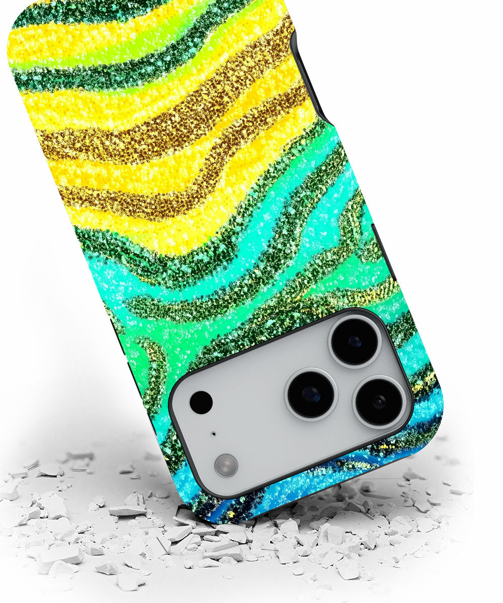 Double-Layer Semi-Handprinted Tough Matte Tiger Stripes iPhone Case