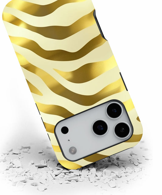 Double-Layer Semi-Handprinted Tough Matte Tiger Stripes iPhone Case