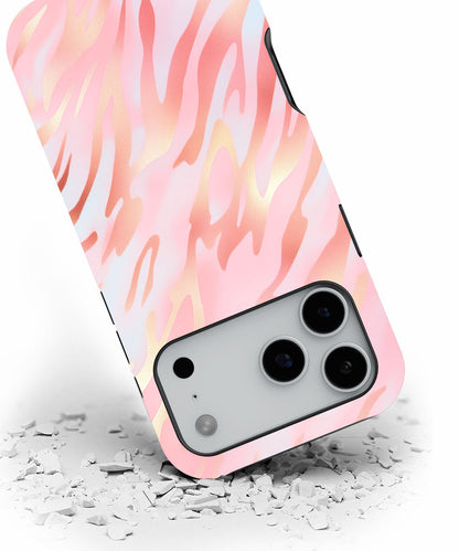 Double-Layer Semi-Handprinted Tough Matte Tiger Stripes iPhone Case