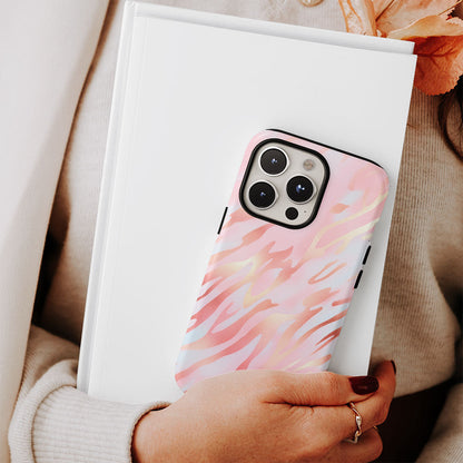 Double-Layer Semi-Handprinted Tough Matte Tiger Stripes iPhone Case