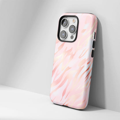 Double-Layer Semi-Handprinted Tough Matte Tiger Stripes iPhone Case