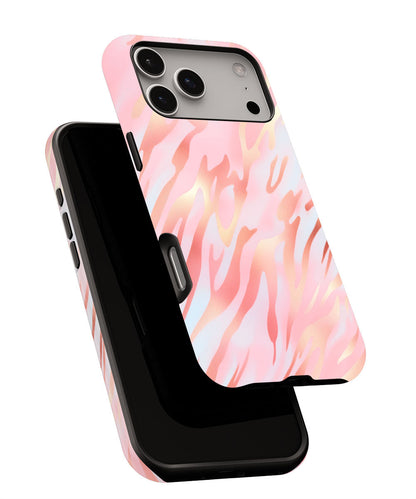 Double-Layer Semi-Handprinted Tough Matte Tiger Stripes iPhone Case