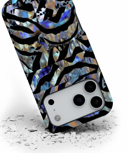 Double-Layer Semi-Handprinted Tough Matte Tiger Stripes iPhone Case