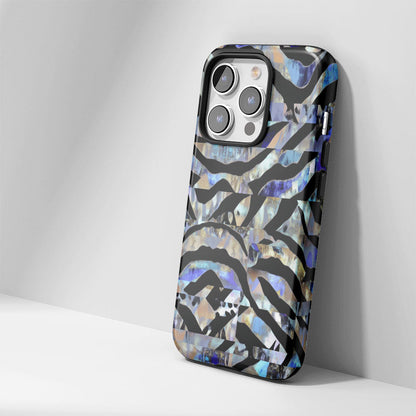 Double-Layer Semi-Handprinted Tough Matte Tiger Stripes iPhone Case