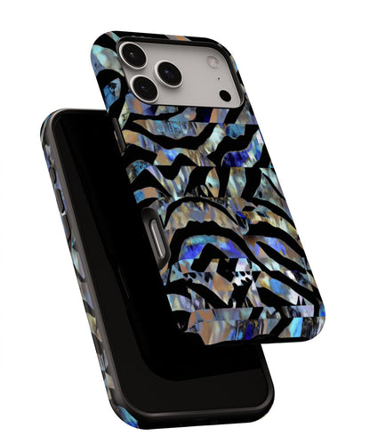 Double-Layer Semi-Handprinted Tough Matte Tiger Stripes iPhone Case