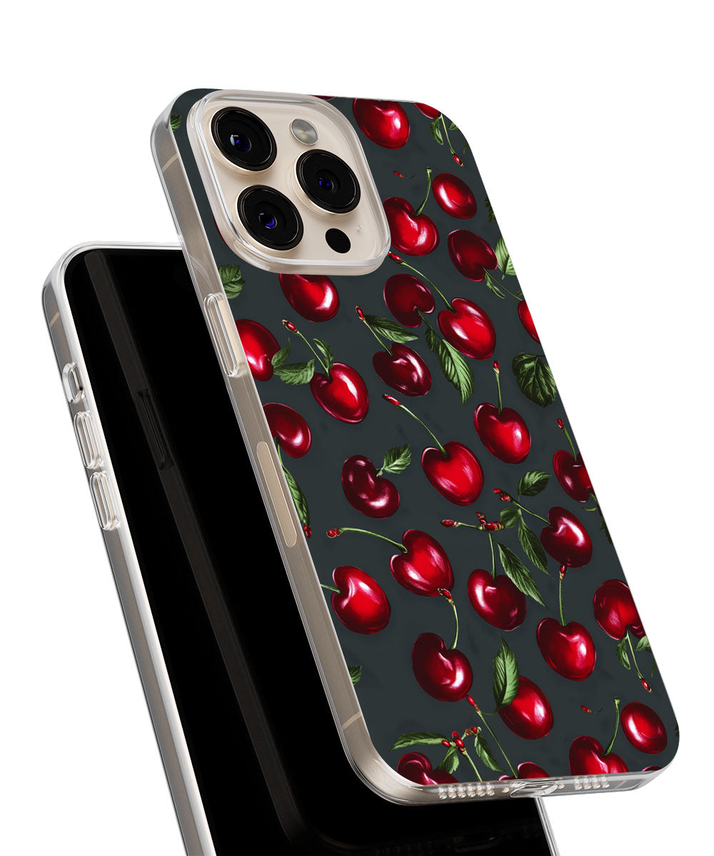 Latest 3rd-Generation Crystal Tough Glossy Cherries iPhone Case (MagSafe-Compatible)