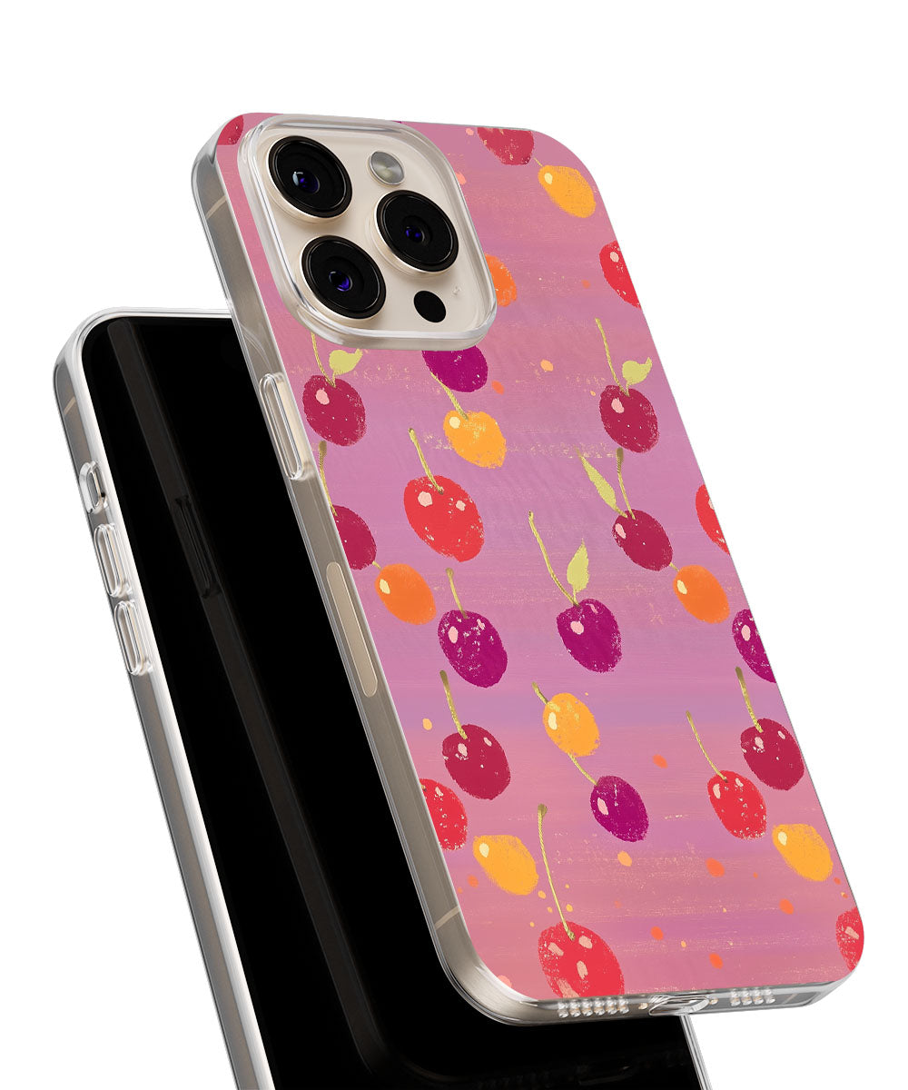 Latest 3rd-Generation Crystal Tough Glossy Cherries iPhone Case (MagSafe-Compatible)