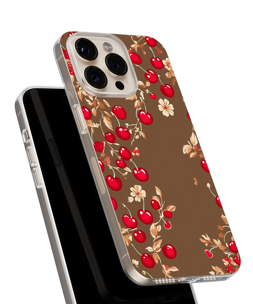 Latest 3rd-Generation Crystal Tough Glossy Cherries iPhone Case (MagSafe-Compatible)