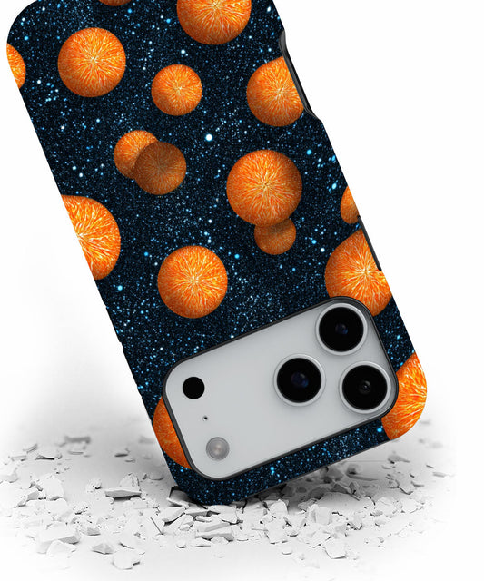 Double-Layer Semi-Handprinted Tough Matte Galaxy Orange iPhone Case