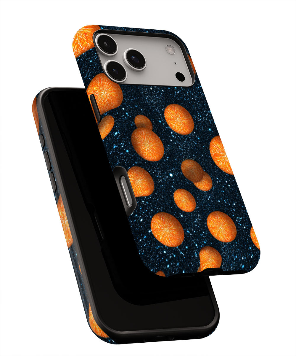 Double-Layer Semi-Handprinted Tough Matte Galaxy Orange iPhone Case