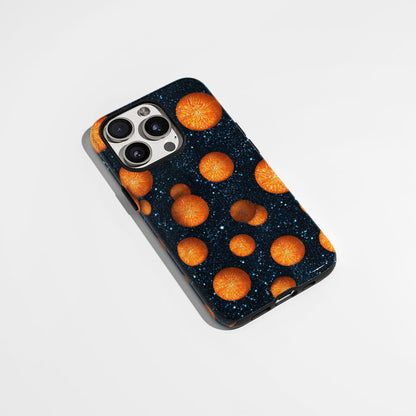 Double-Layer Semi-Handprinted Tough Matte Galaxy Orange iPhone Case