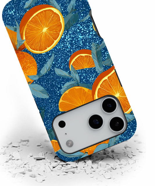 Double-Layer Semi-Handprinted Tough Matte Galaxy Orange iPhone Case
