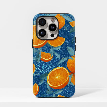 Double-Layer Semi-Handprinted Tough Matte Galaxy Orange iPhone Case