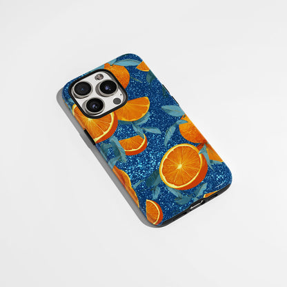 Double-Layer Semi-Handprinted Tough Matte Galaxy Orange iPhone Case