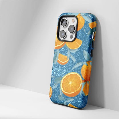 Double-Layer Semi-Handprinted Tough Matte Galaxy Orange iPhone Case