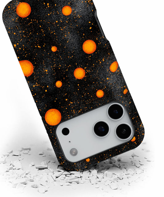 Double-Layer Semi-Handprinted Tough Matte Galaxy Orange iPhone Case