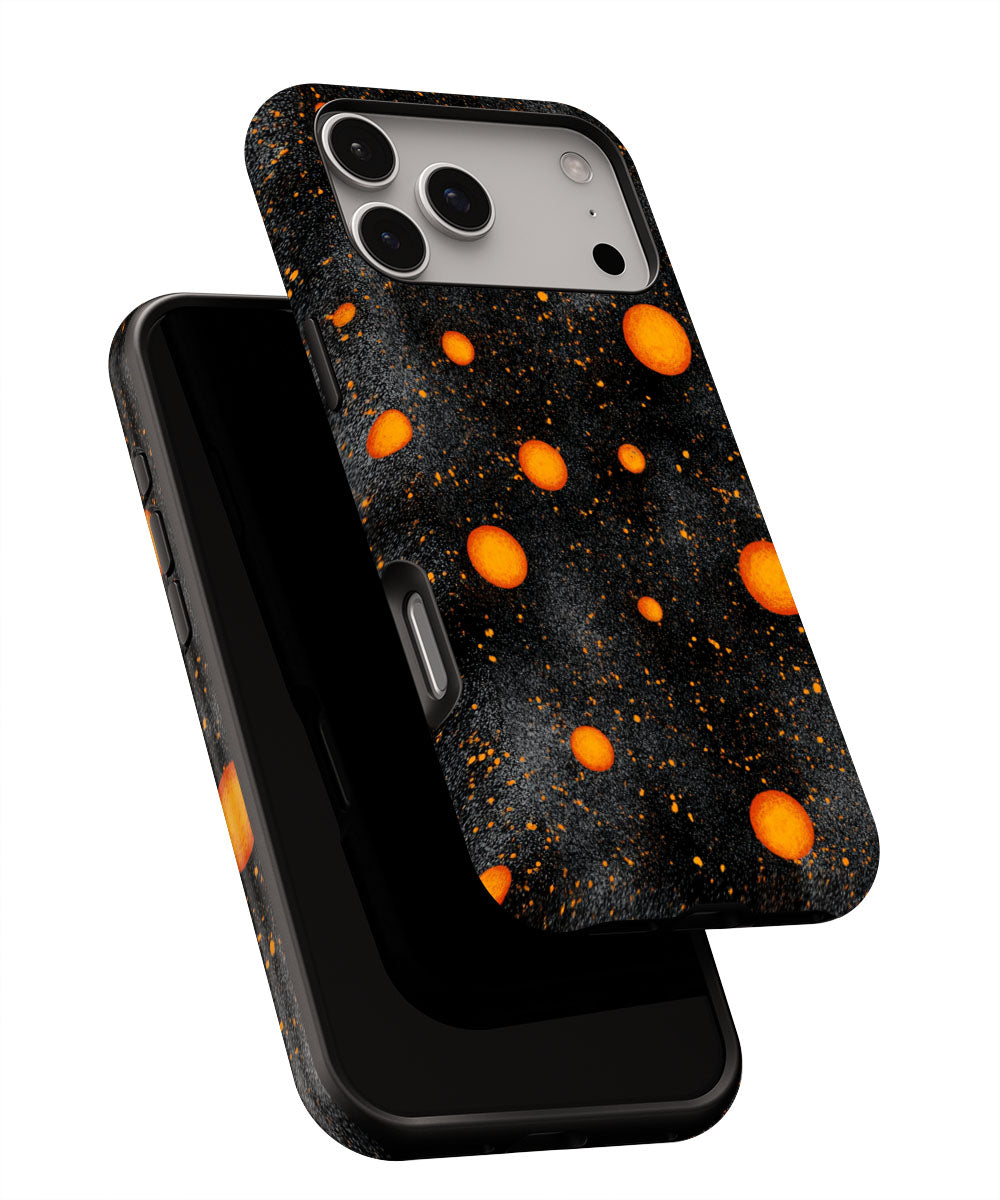 Double-Layer Semi-Handprinted Tough Matte Galaxy Orange iPhone Case