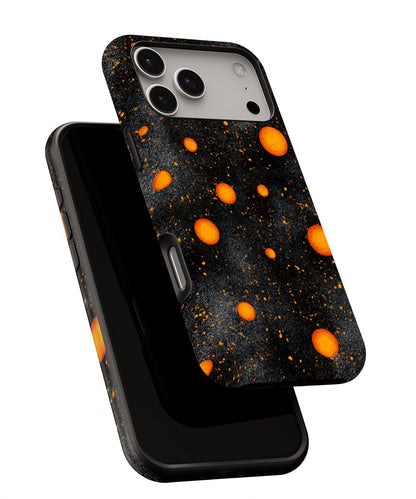 Double-Layer Semi-Handprinted Tough Matte Galaxy Orange iPhone Case