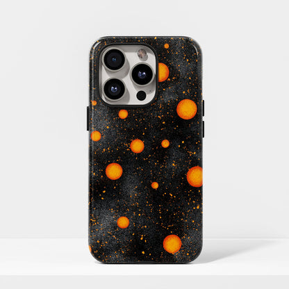 Double-Layer Semi-Handprinted Tough Matte Galaxy Orange iPhone Case
