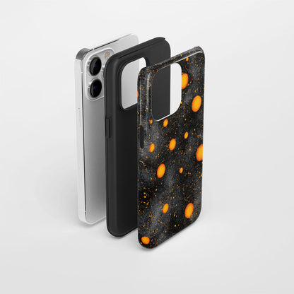 Double-Layer Semi-Handprinted Tough Matte Galaxy Orange iPhone Case