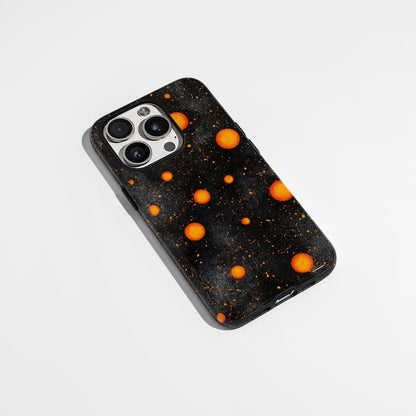 Double-Layer Semi-Handprinted Tough Matte Galaxy Orange iPhone Case