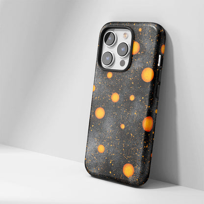 Double-Layer Semi-Handprinted Tough Matte Galaxy Orange iPhone Case